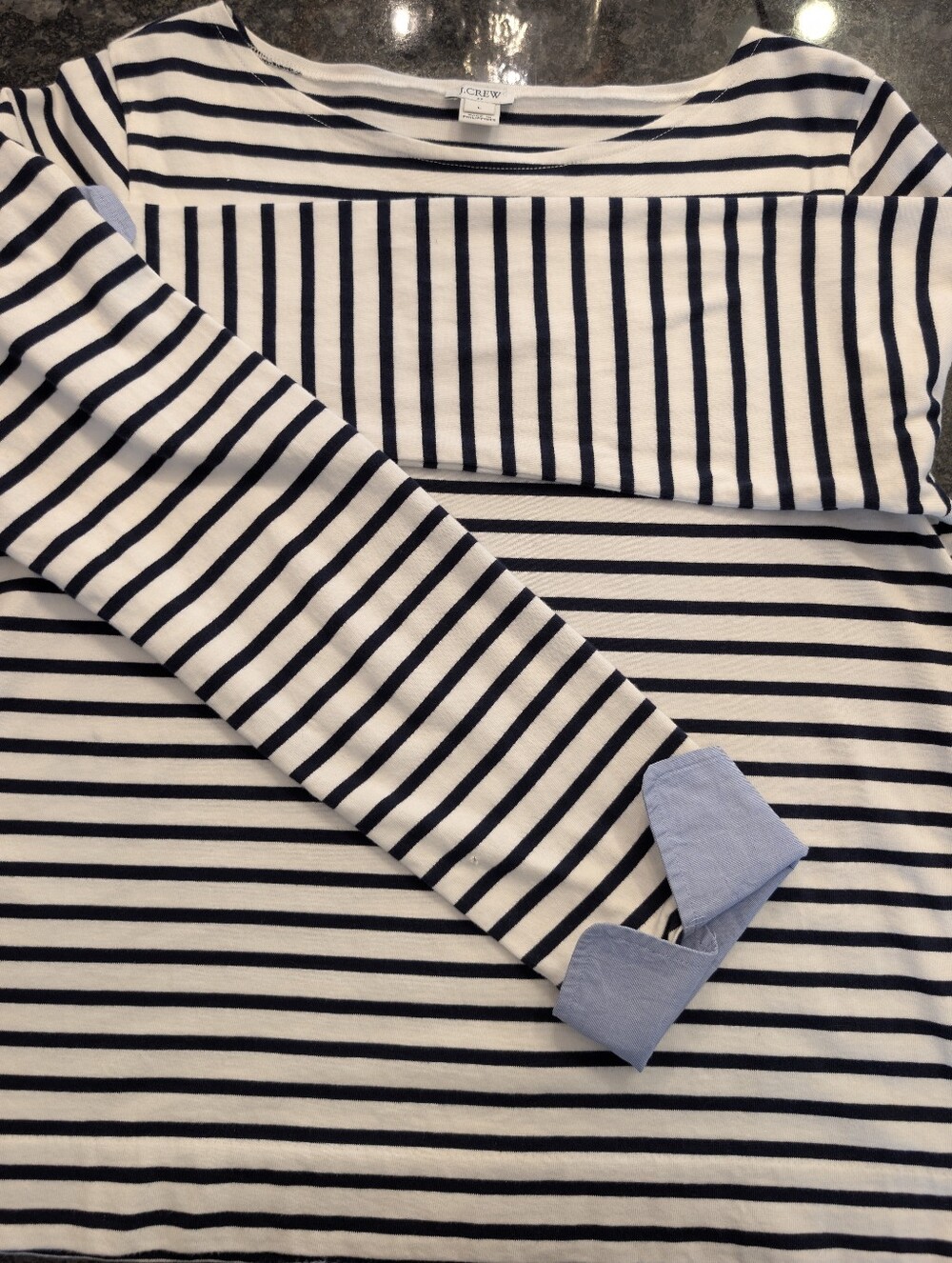 Jcrew Boatneck Shirt With Faux Cuffs